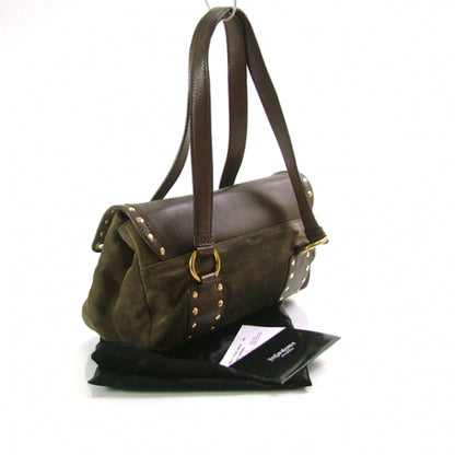Saint Laurent Suede Leather Stud Flap 3 of 11