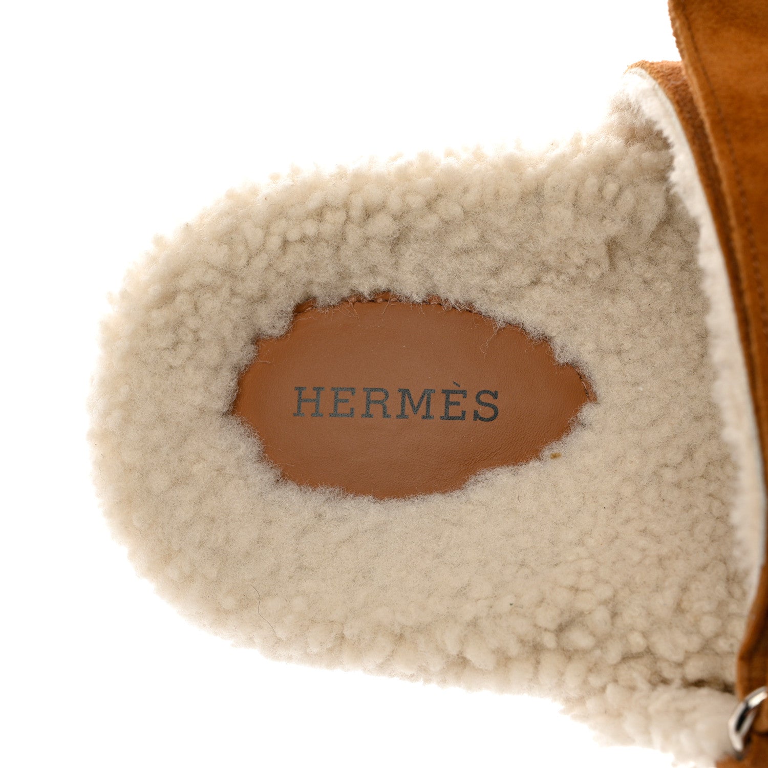 Hermes Suede Goatskin Woolskin Womens Chypre Sandals 39 Naturel Ecru 6 of 10
