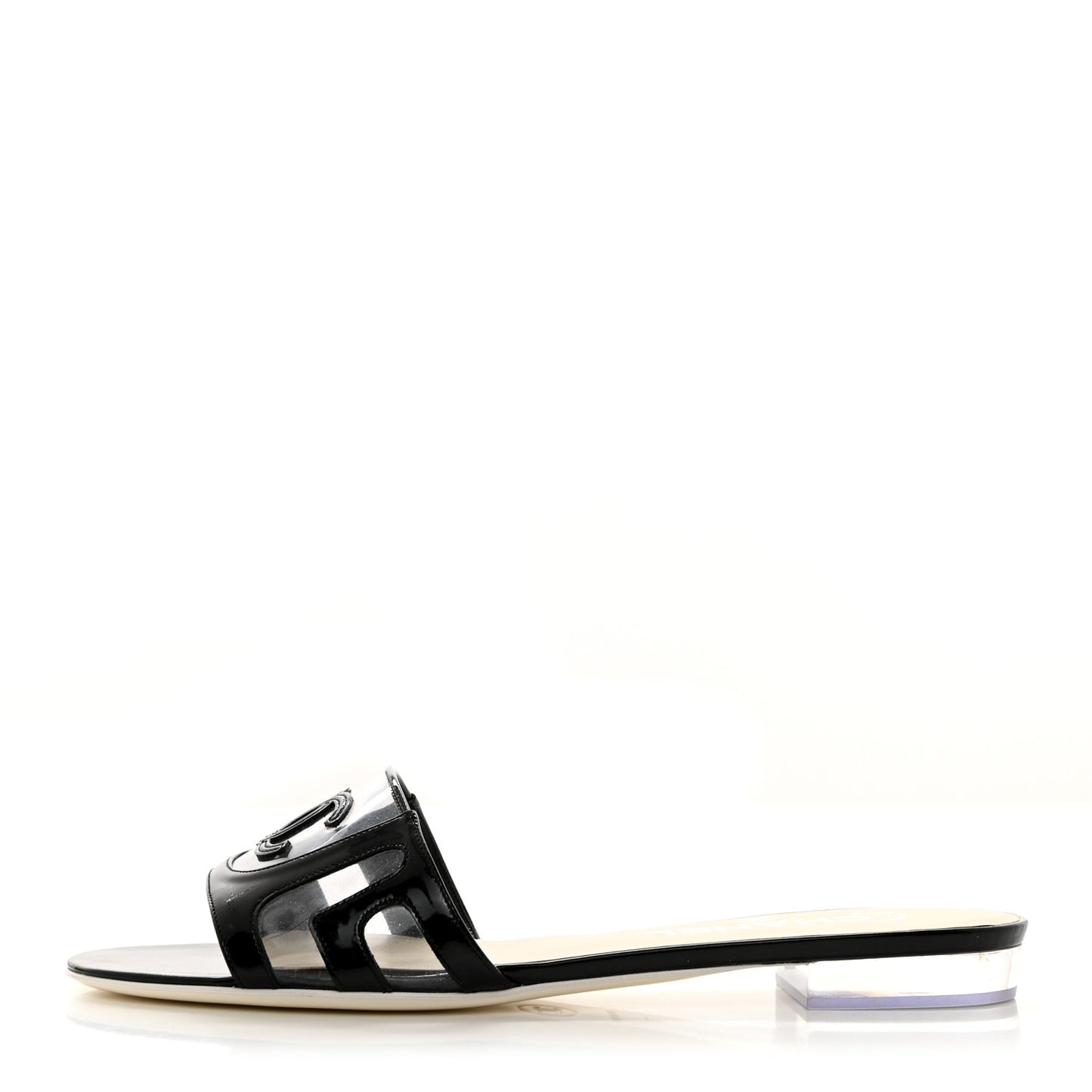 PVC Patent Leather CC Slides 37 Black