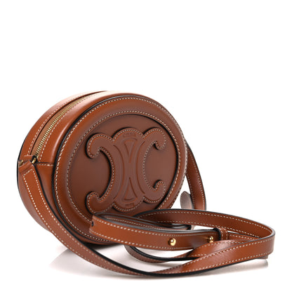 Celine Smooth Calfskin Cuir Small Triomphe Oval Crossbody Purse Tan 3 of 11
