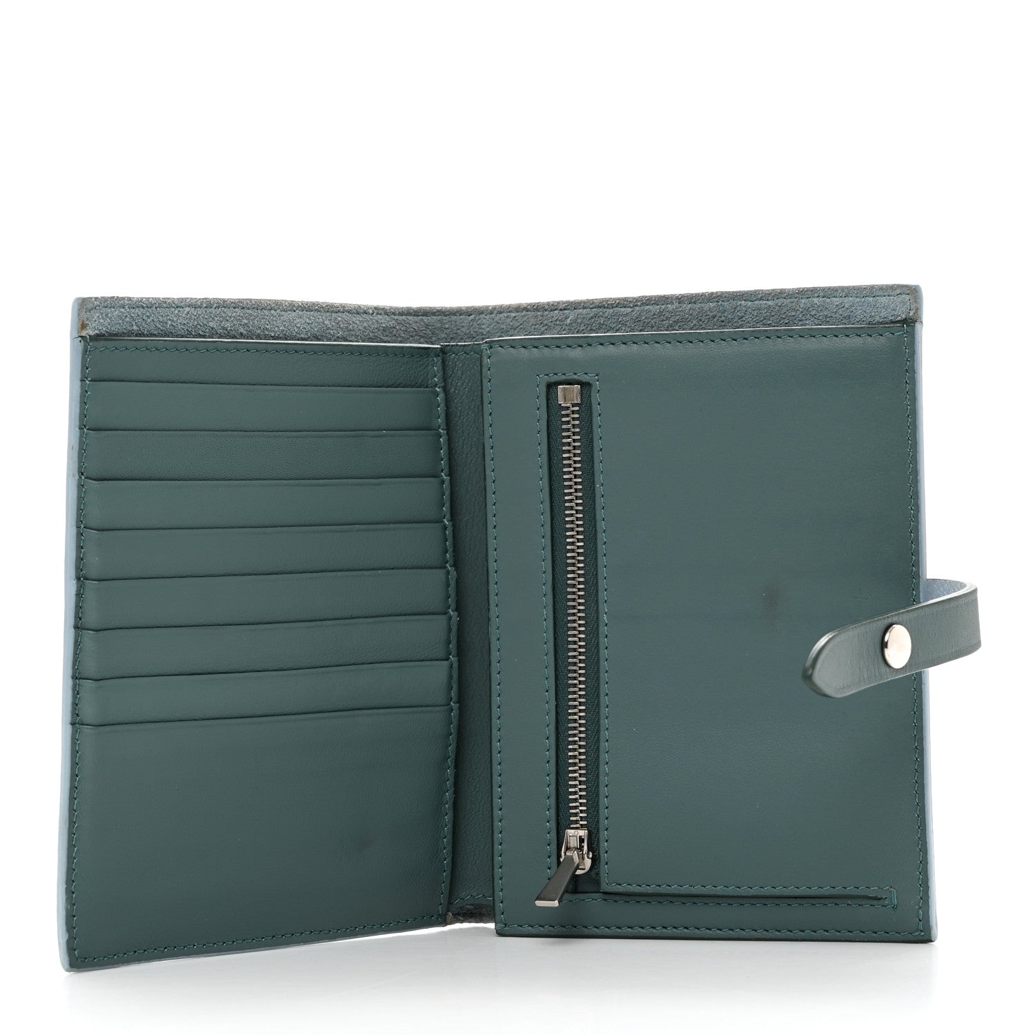 Celine Grained Calfskin Medium Multifunction Strap Wallet Pale Blue 5 of 10