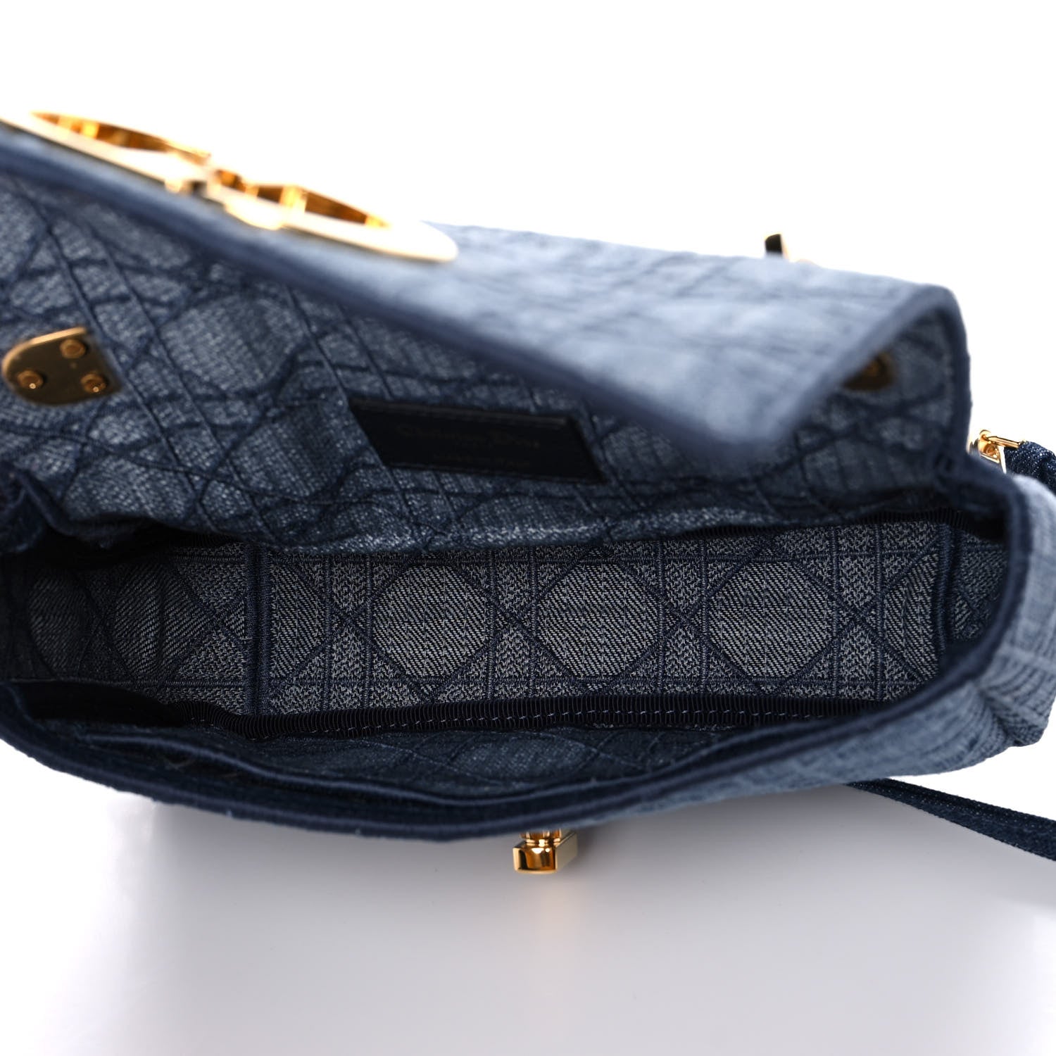 Christian Dior Denim Cannage Small Caro Bag Blue 5 of 11