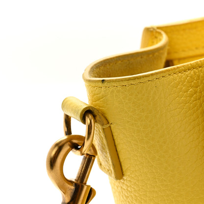 Celine Drummed Calfskin Nano Luggage Citron 12 of 13