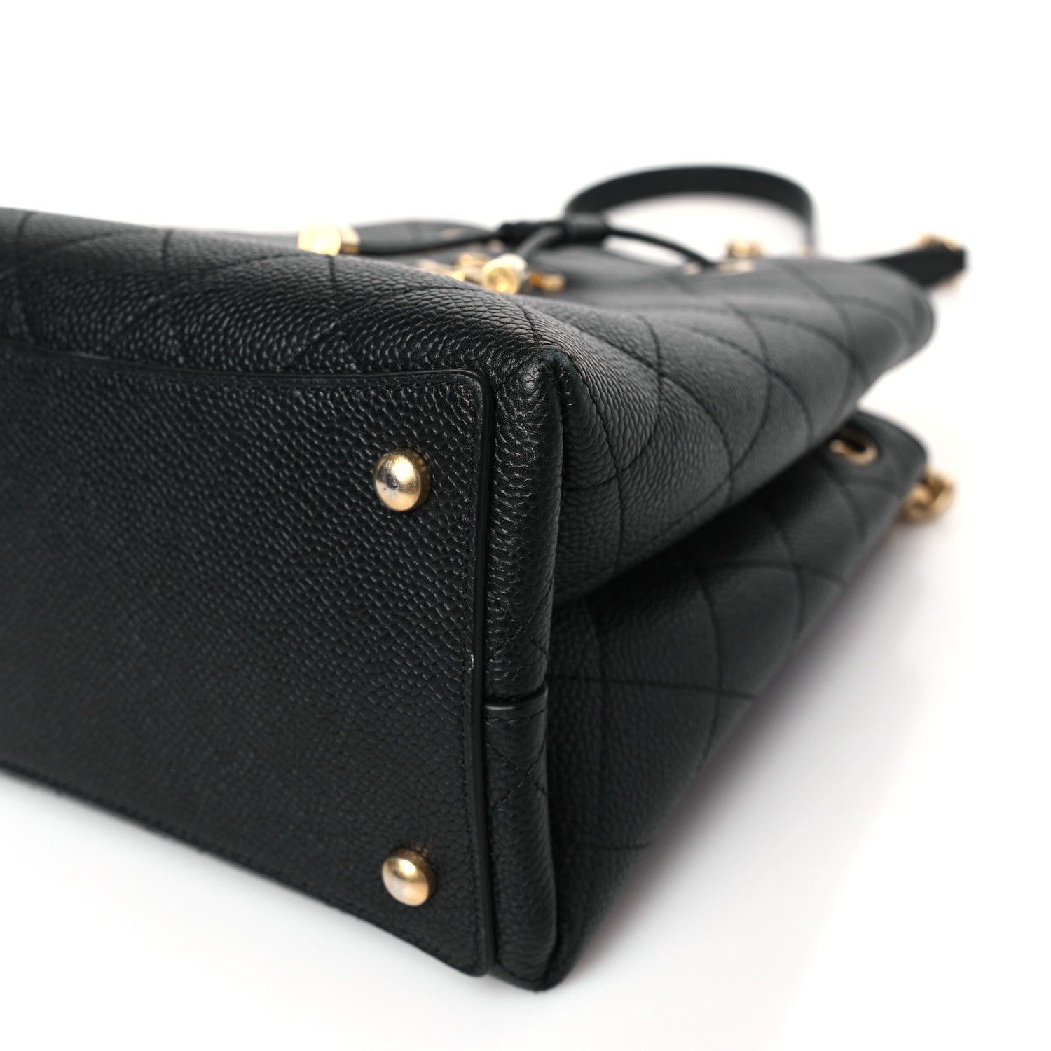 Chanel Grained Calfskin Stitched Small Drawstring Bag Black 9 of 9
