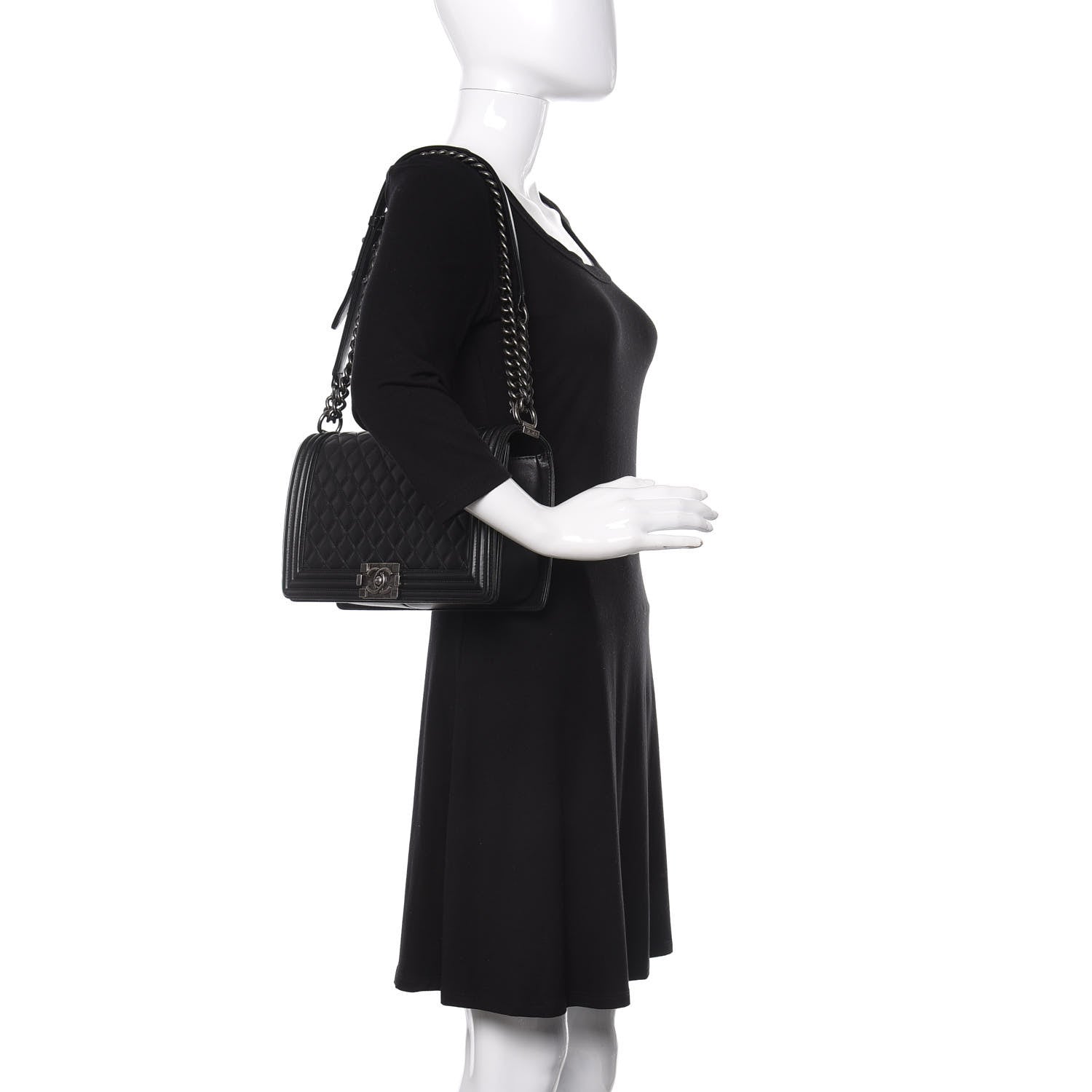 Chanel Lambskin Quilted New Medium Boy Flap Black 3 of 15