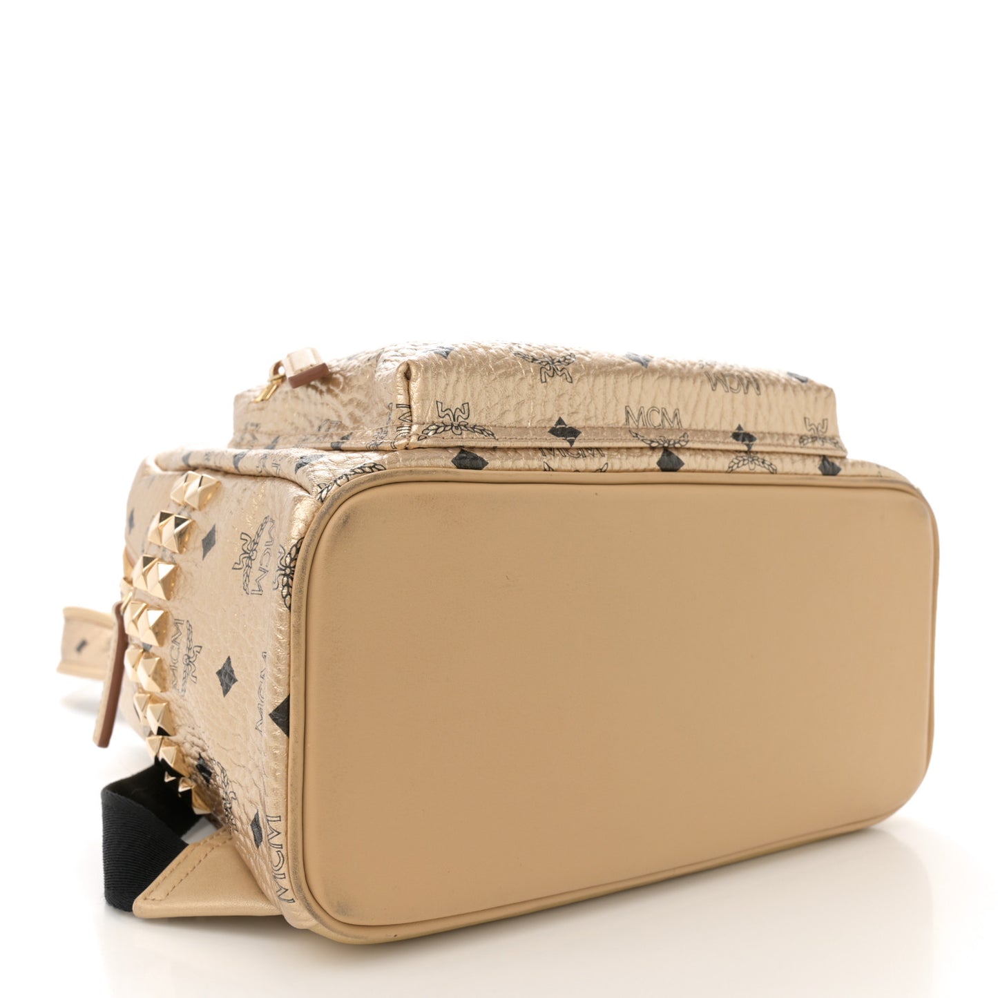 Metallic Visetos Small Side Stud Stark Backpack Gold