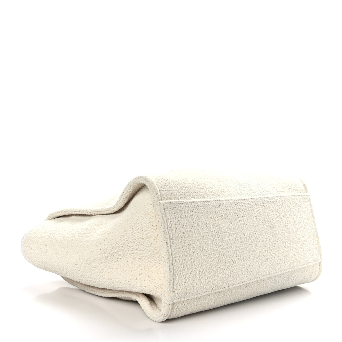 Mixed Fibers Calfskin Medium Deauville Tote Light Beige