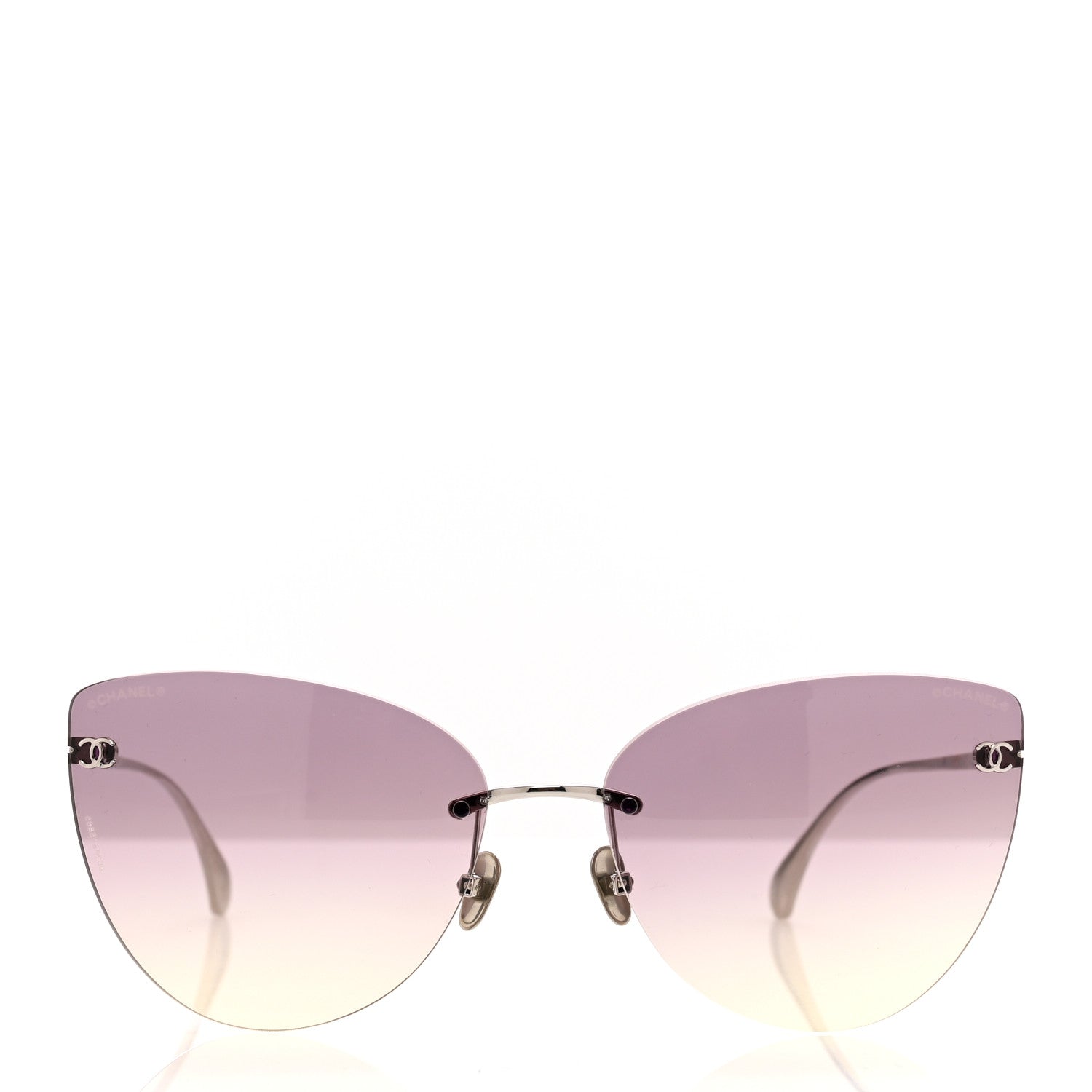 Chanel Titanium Frameless Cat Eye CC Sunglasses 4273-T 2 of 7