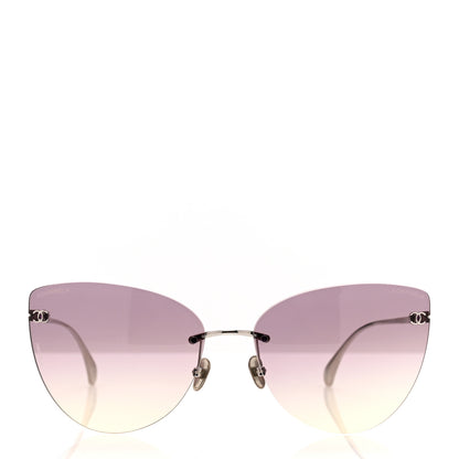 Chanel Titanium Frameless Cat Eye CC Sunglasses 4273-T 2 of 7