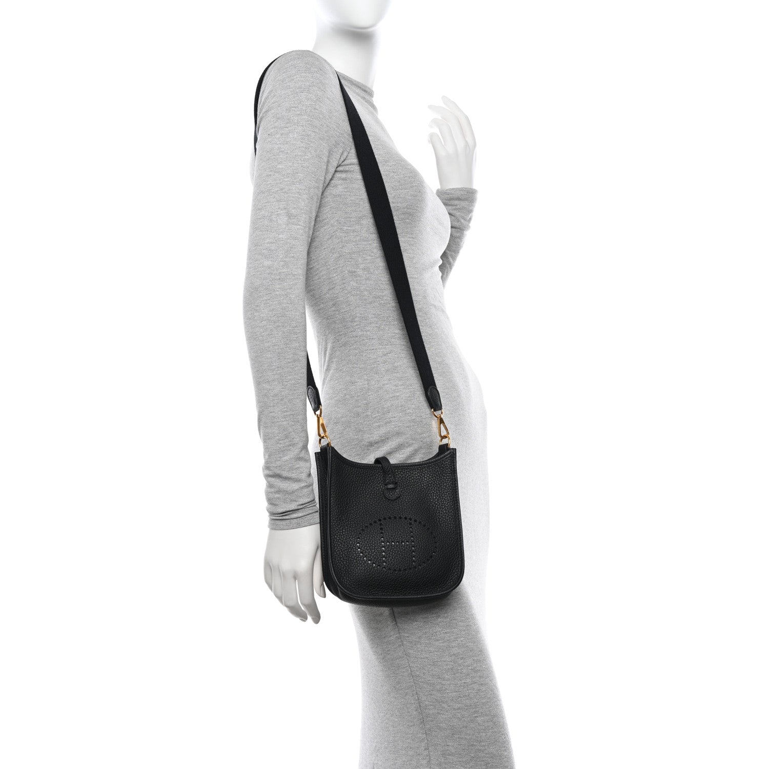 Hermes Taurillon Clemence Evelyne TPM Black 2 of 11
