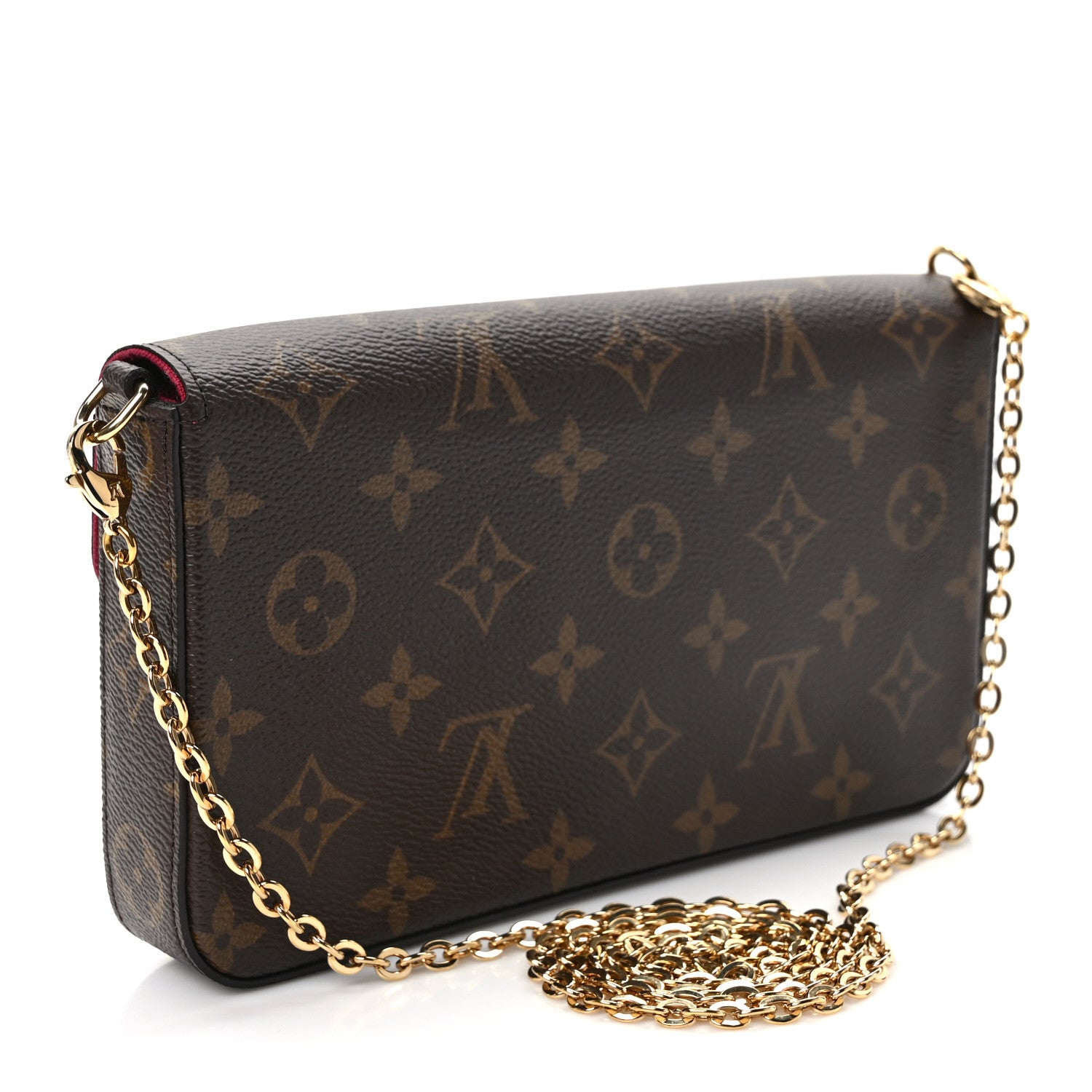 Louis Vuitton Monogram Pochette Felicie Chain Wallet Fuchsia 4 of 10