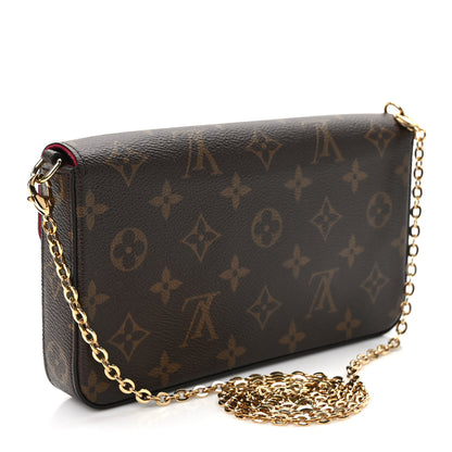 Louis Vuitton Monogram Pochette Felicie Chain Wallet Fuchsia 4 of 10