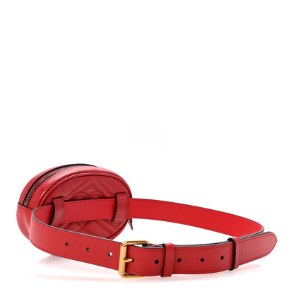 Gucci Calfskin Matelasse GG Marmont Belt Bag 85 34 Hibiscus Red 3 of 12