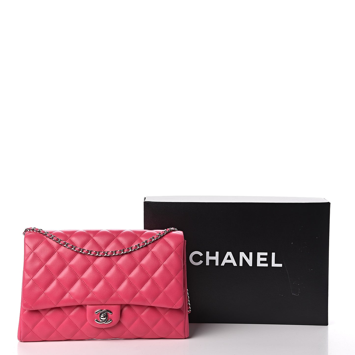 Lambskin Quilted Clutch With Chain Flap Pink