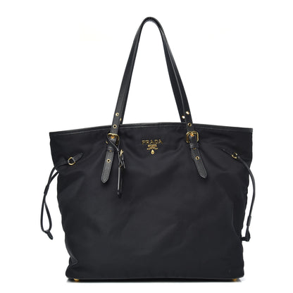 Prada Tessuto Nylon Saffiano Shopping Tote Black 1 of 9