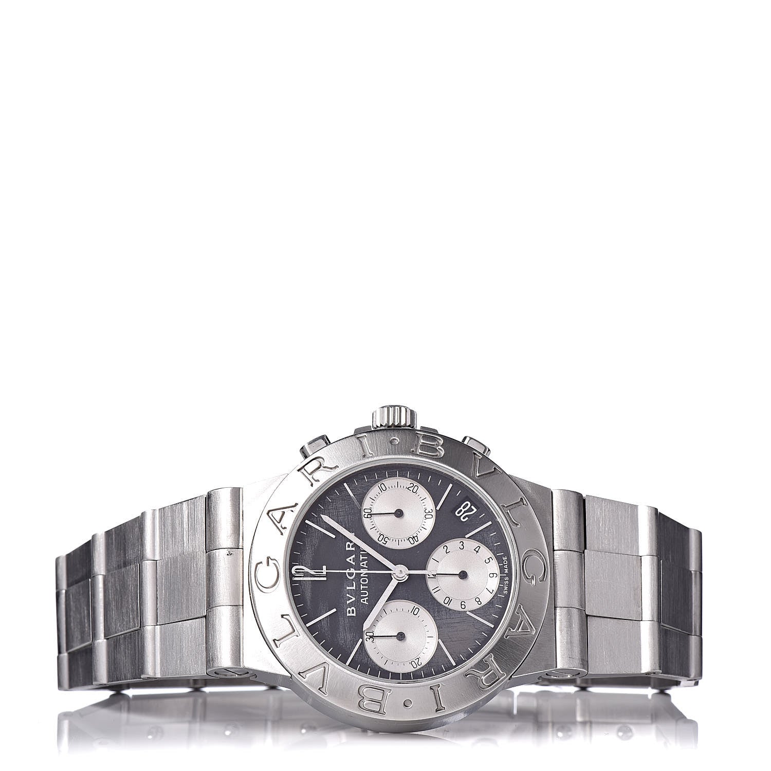 Bulgari Stainless Steel 35mm Diagono Chronograph Automatic Watch Black 3 of 6