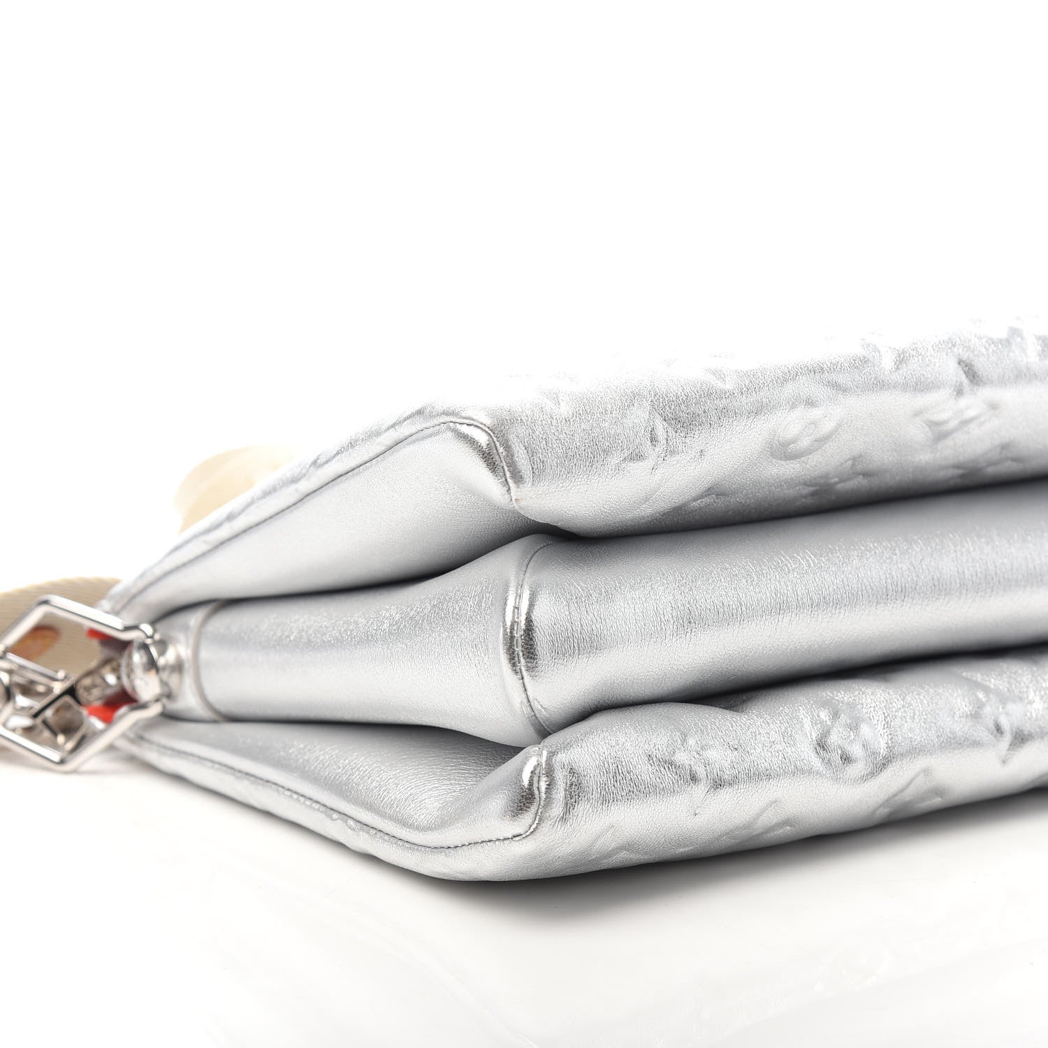 Louis Vuitton Metallic Lambskin Embossed Monogram Coussin PM Silver 8 of 9