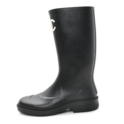 Chanel Caoutchouk CC High Boots 37 Black 1 of 9