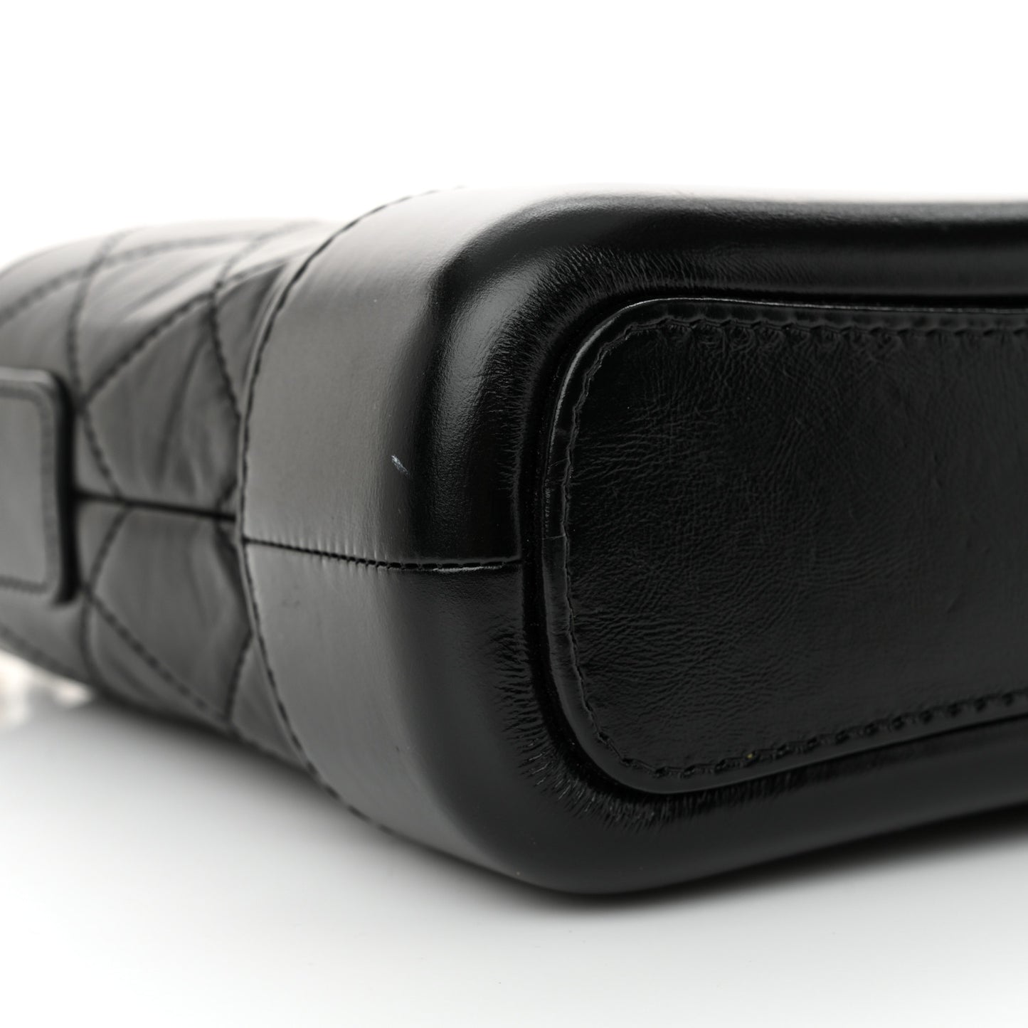 Aged Calfskin Quilted Small Gabrielle Hobo Black
