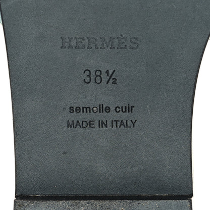 Hermes Suede Goatskin Oran Sandals 38.5 Vert D'eau Vert Anglais 7 of 10