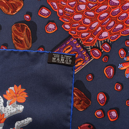 Hermes Silk Chemins De Corail Scarf 90 Ardoise Fonce Rouge Brun 2 of 3
