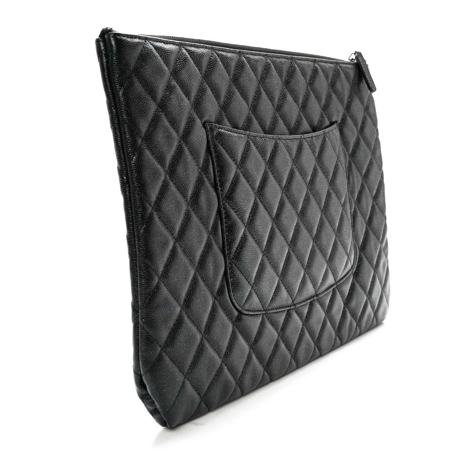 Chanel Iridescent Caviar Quilted Large Cosmetic Case Black 3 of 9