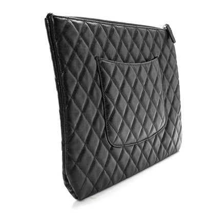 Chanel Iridescent Caviar Quilted Large Cosmetic Case Black 3 of 9