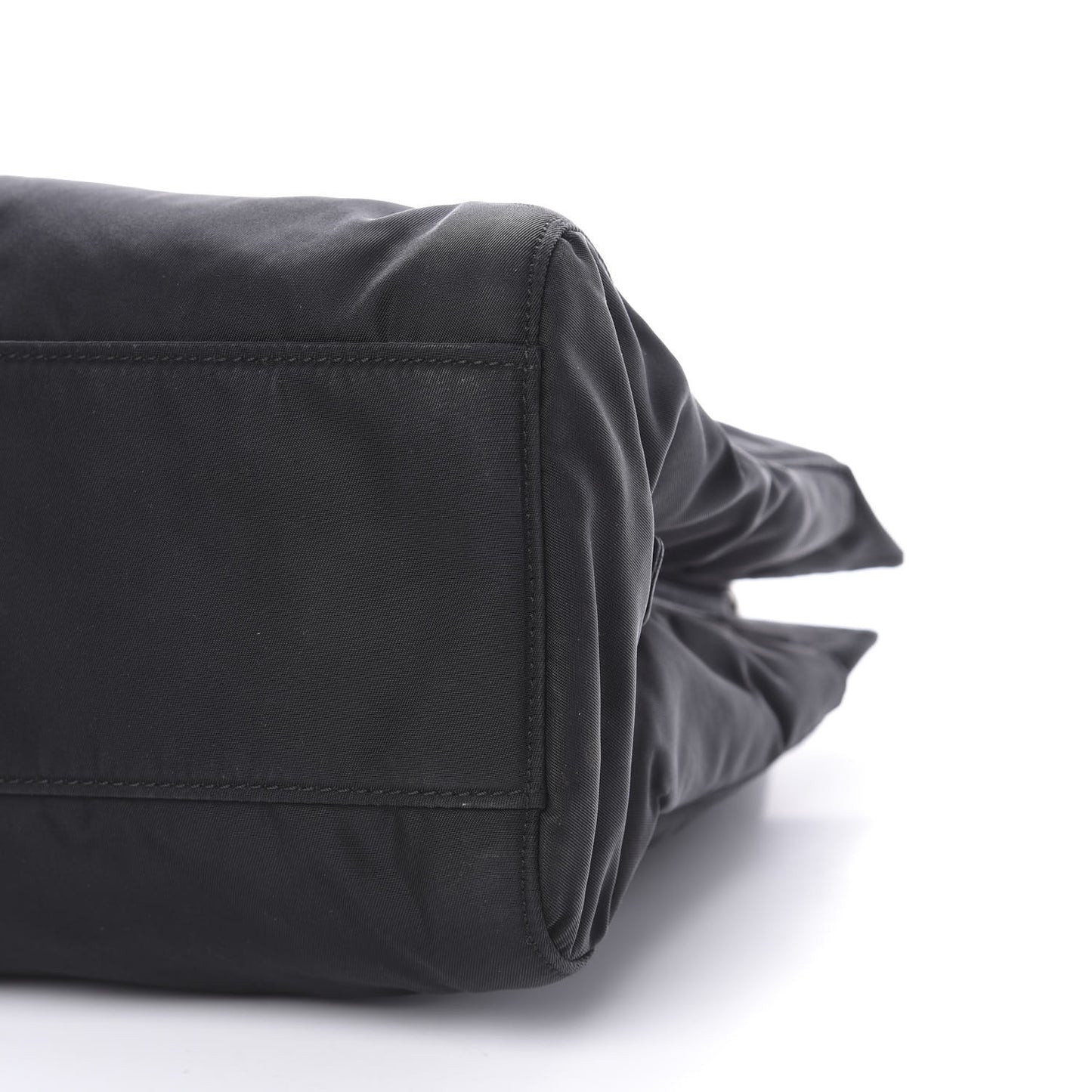 Nylon Tessuto Acciaio Chain Shoulder Bag Black