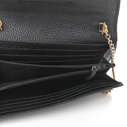 Gucci Calfskin Petite GG Marmont Wallet Chain Bag Black 5 of 12