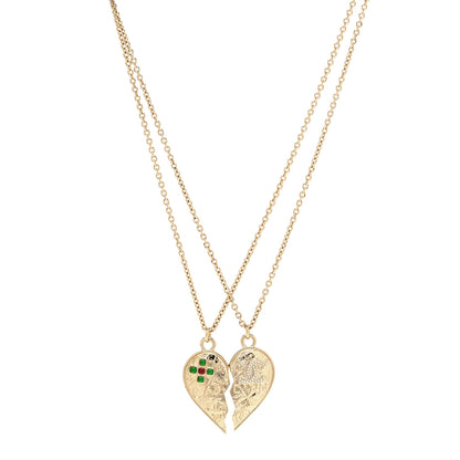 Chanel Crystal Gripoix Clover Heart CC Friendship Necklace Set Gold Multicolor 1 of 7