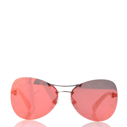 Chanel Shield Runway Sunglasses 4215 Silver Red 2 of 8