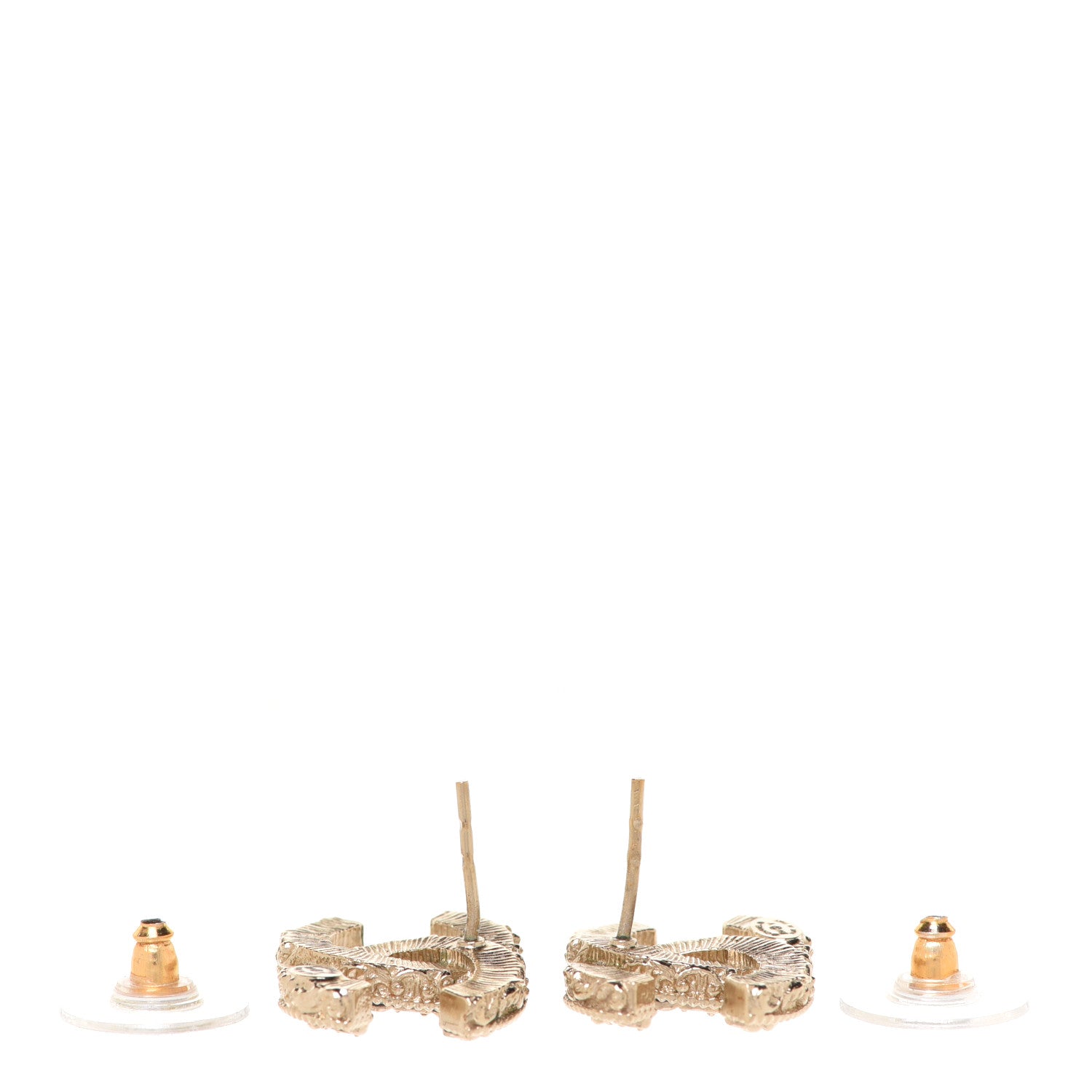 Chanel Enamel CC Baroque Earrings Black Gold 3 of 5