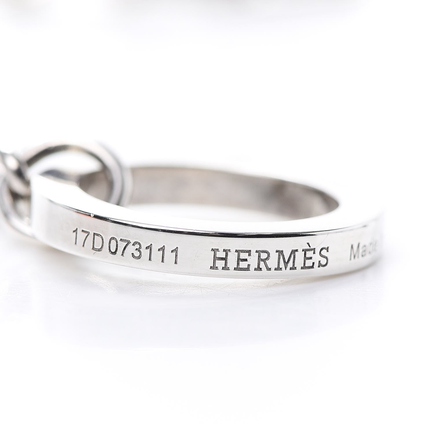 Hermes Sterling Silver Chain Toggle Necklace 4 of 6