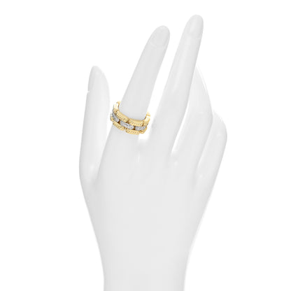 David Yurman 18K Yellow Gold Diamond Gatelin Link Ring 55 7.25 2 of 5