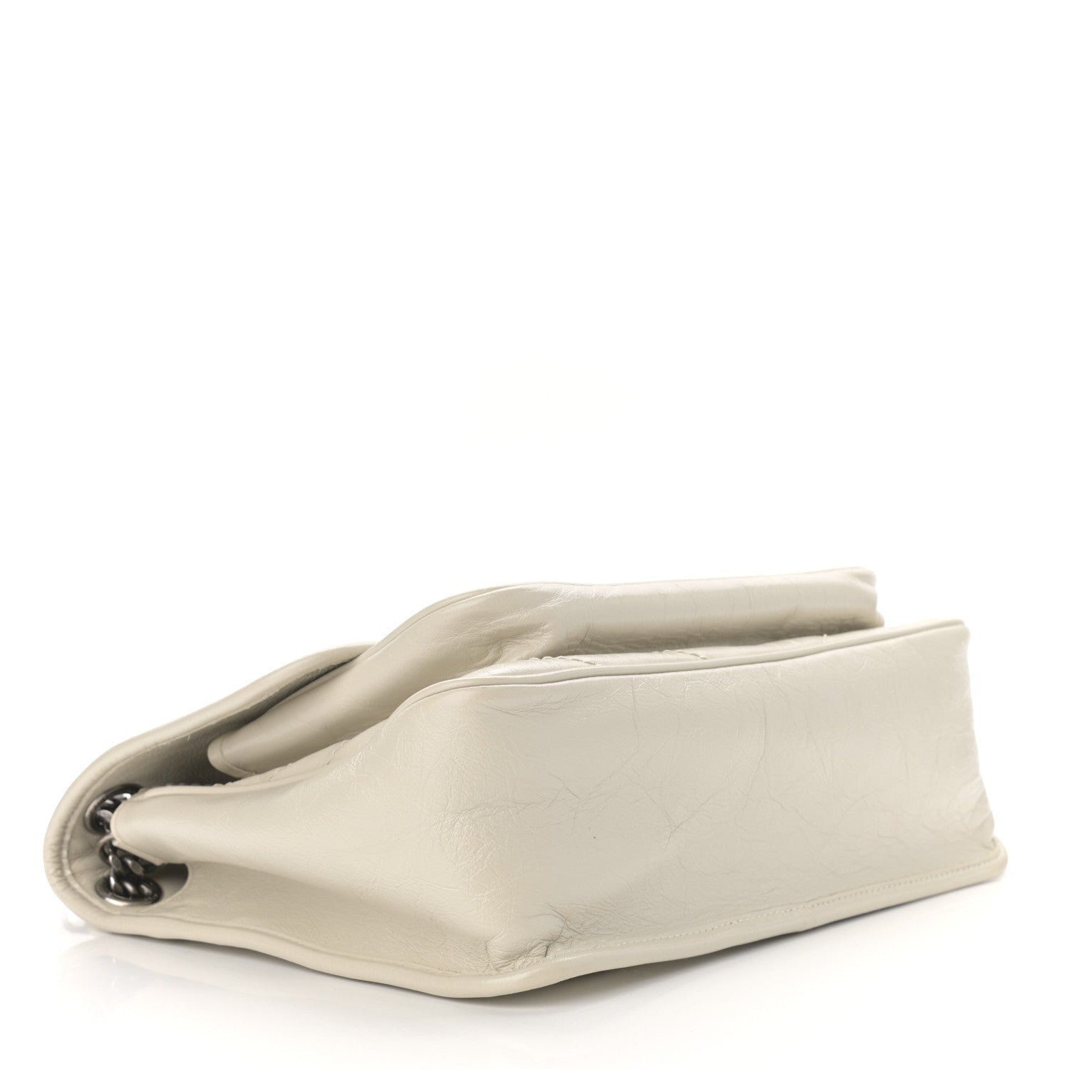 Saint Laurent Crinkled Calfskin Matelasse Monogram Medium Niki Chain Satchel Ivory 4 of 11