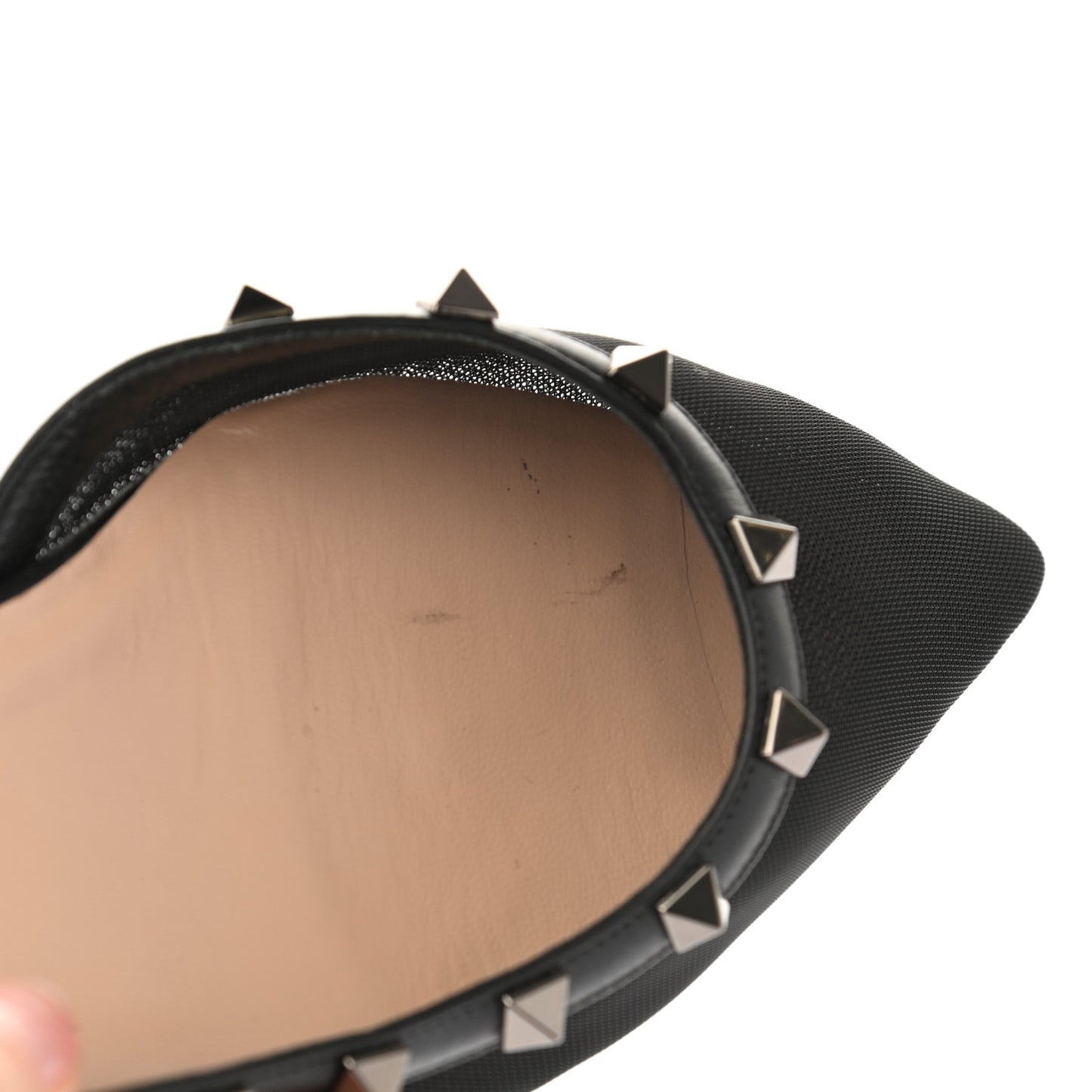 Mesh Rockstud Slingback Flats 38 Black