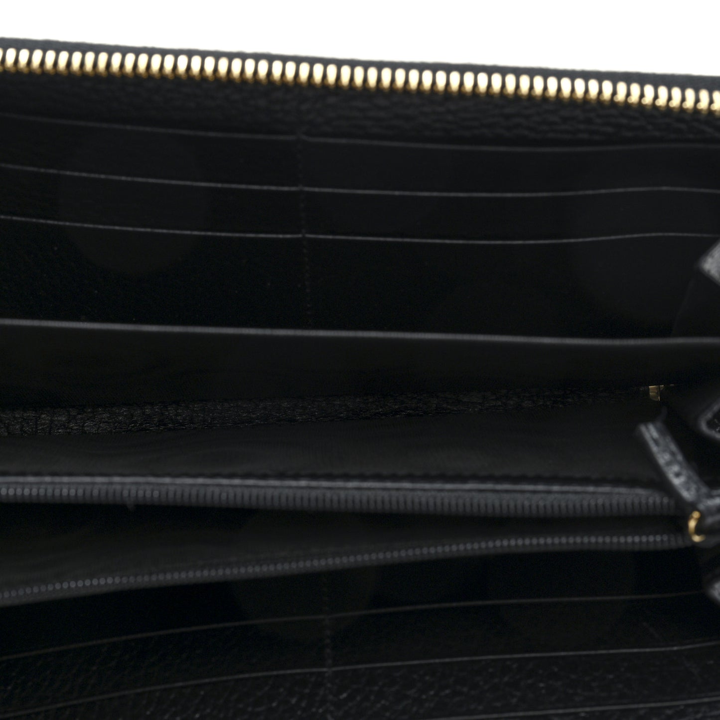 Dollar Calfskin GG Marmont Zip Around Wallet Black