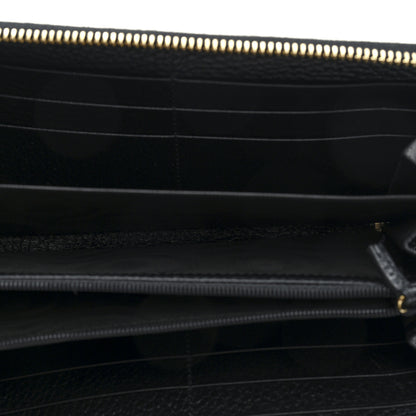 Gucci Dollar Calfskin GG Marmont Zip Around Wallet Black 5 of 6