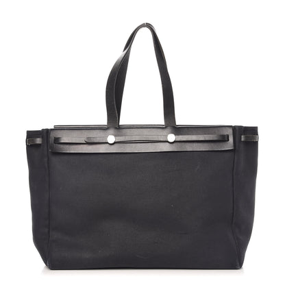 Hermes Toile Vache Hunter Herbag Cabas MM Black 1 of 28