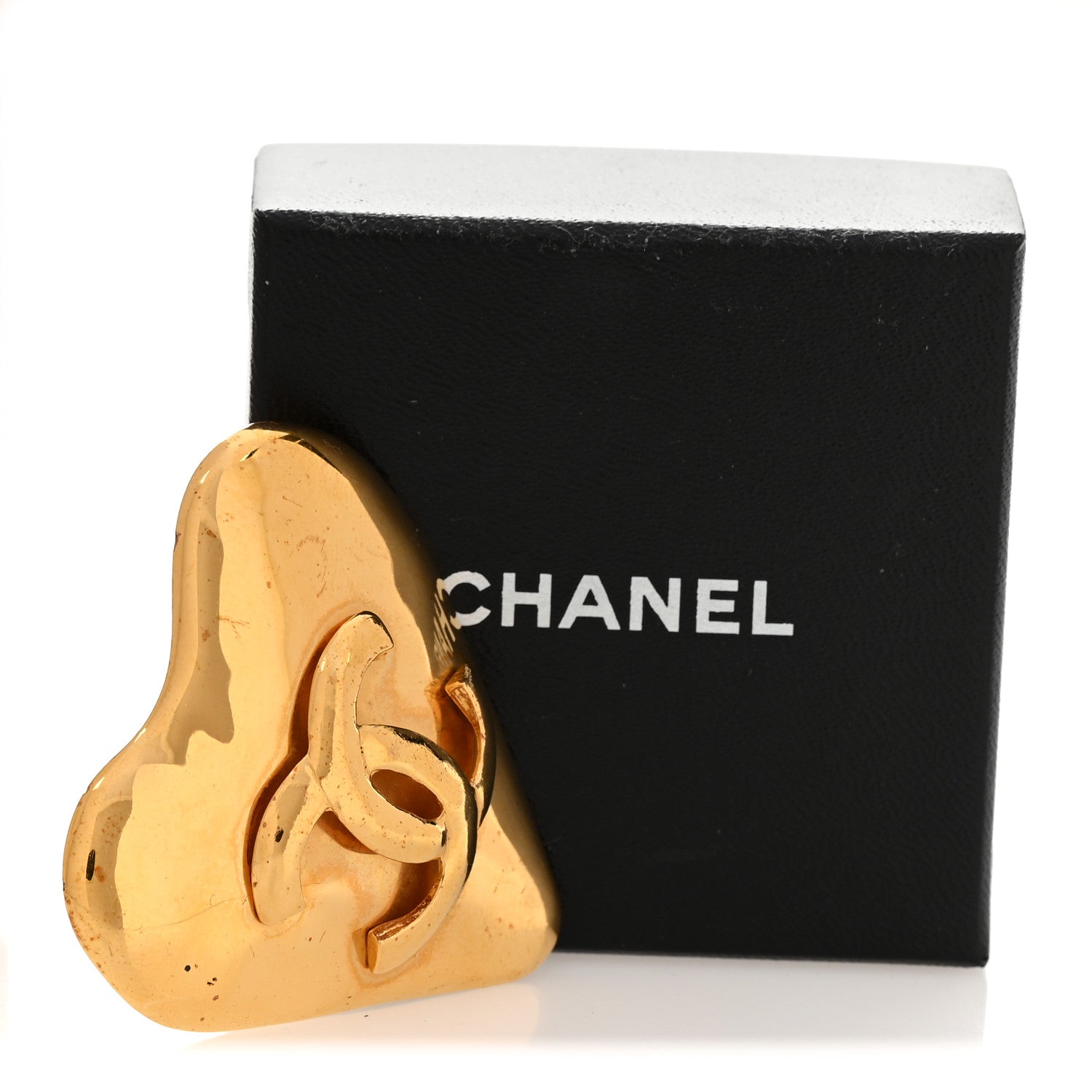 Chanel CC Heart Brooch Gold 4 of 4