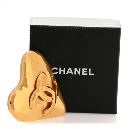 Chanel CC Heart Brooch Gold 4 of 4