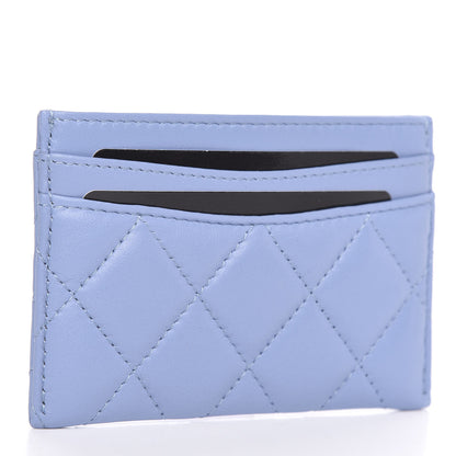 Chanel Lambskin Quilted Card Holder Light Blue 3 of 9