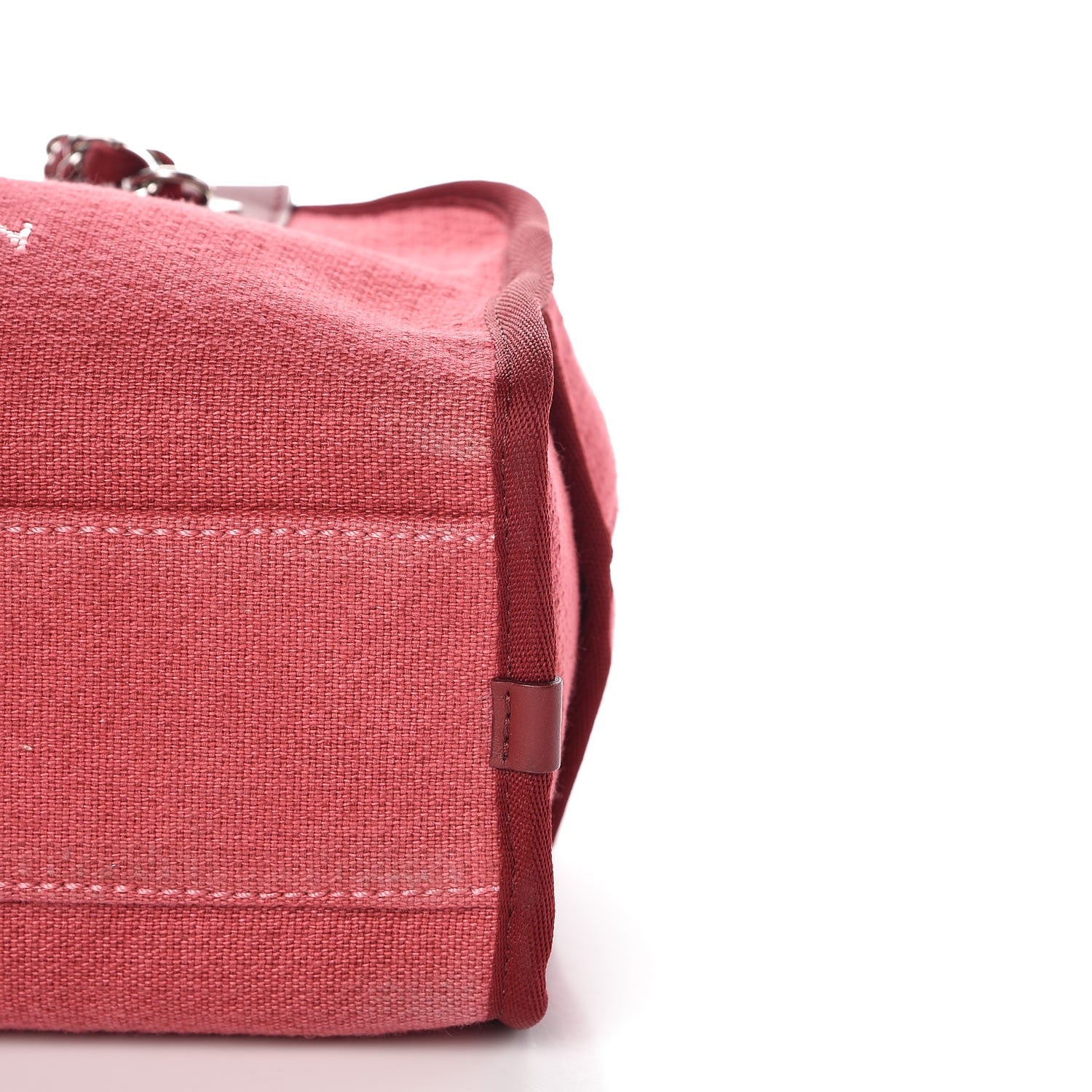 Chanel Canvas Deauville Small Bowling Bag Dark Pink 10 of 10