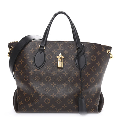 Louis Vuitton Monogram Flower Zipped Tote MM Black 1 of 10