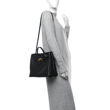 Bottega Veneta Nappa Intrecciato Medium Andiamo Shoulder Bag Black 2 of 9