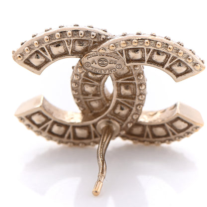 Chanel Crystal Timeless CC Earrings Light Gold 5 of 7
