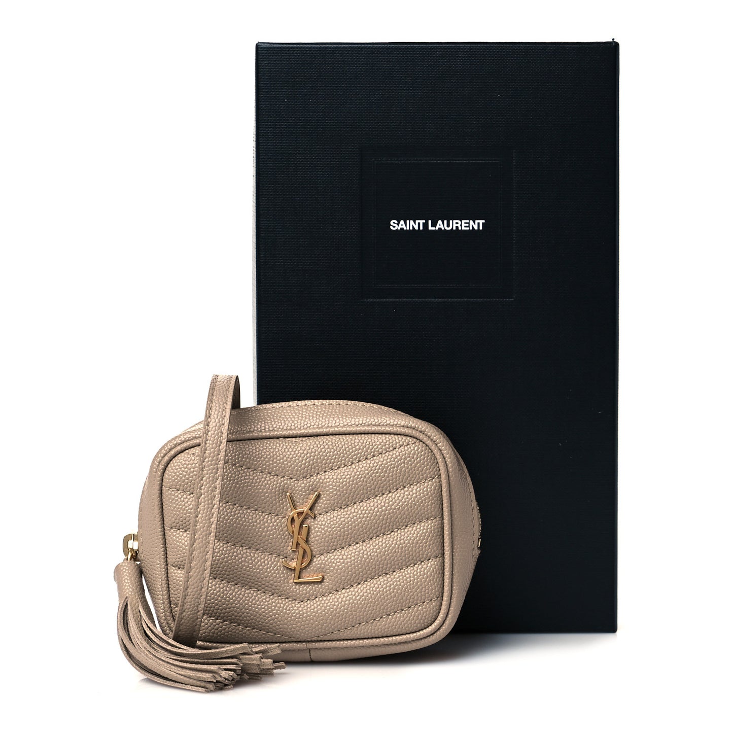 Grain De Poudre Matelasse Monogram Baby Lou Camera Bag Dark Beige