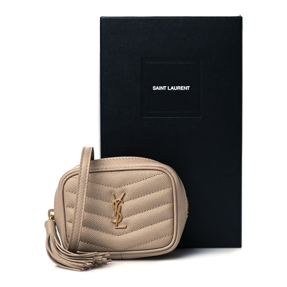 Saint Laurent Grain De Poudre Matelasse Monogram Baby Lou Camera Bag Dark Beige 11 of 11