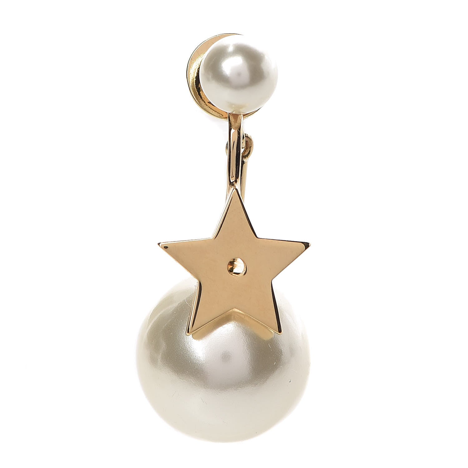 Christian Dior Pearl My ABCDior Tribales Etoile Earring Gold 1 of 4
