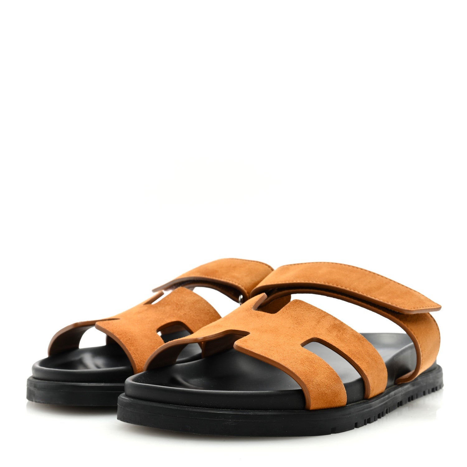 Hermes Suede Goatskin Womens Chypre Sandals 36.5 Naturel 3 of 11